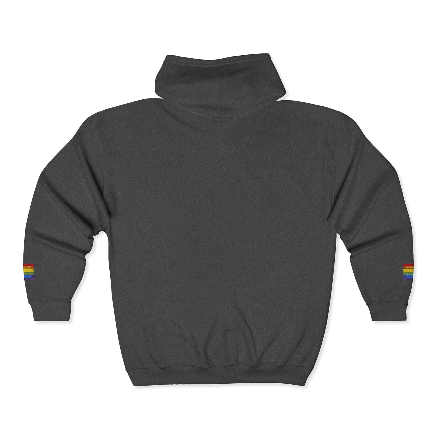 Embroidered Vintage Logo Hoodie with LGBTQ Flag Sleeves