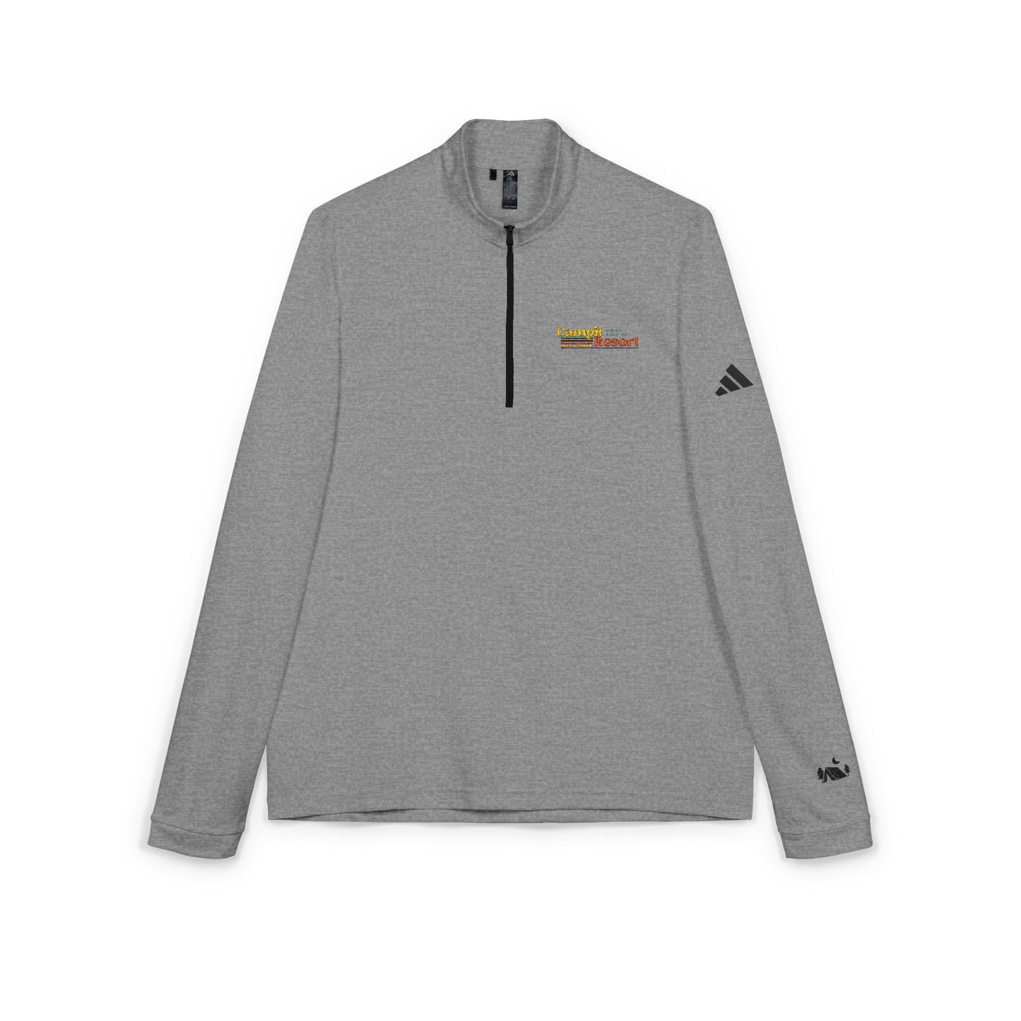 Embroidered Vintage Adidas Quarter-Zip Pullover with Tent Sleeve Logo