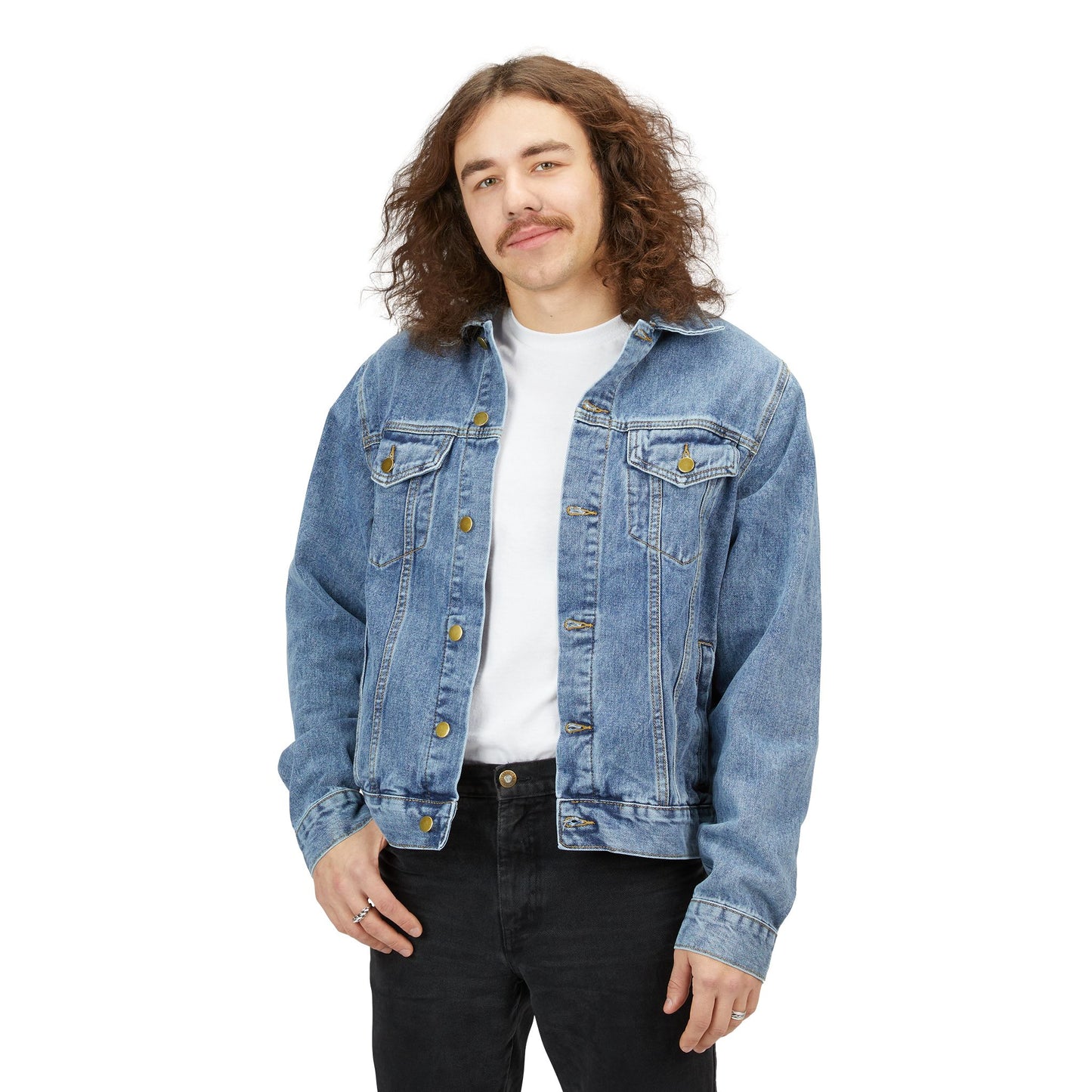 Vintage Denim Jacket with Classic Campit Logo