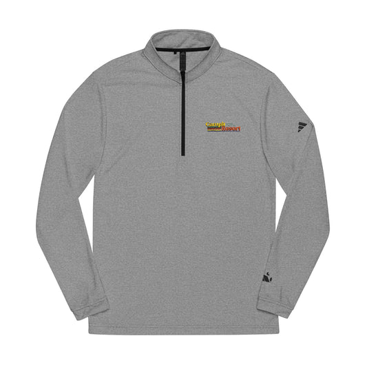 Embroidered Vintage Adidas Quarter-Zip Pullover with Tent Sleeve Logo