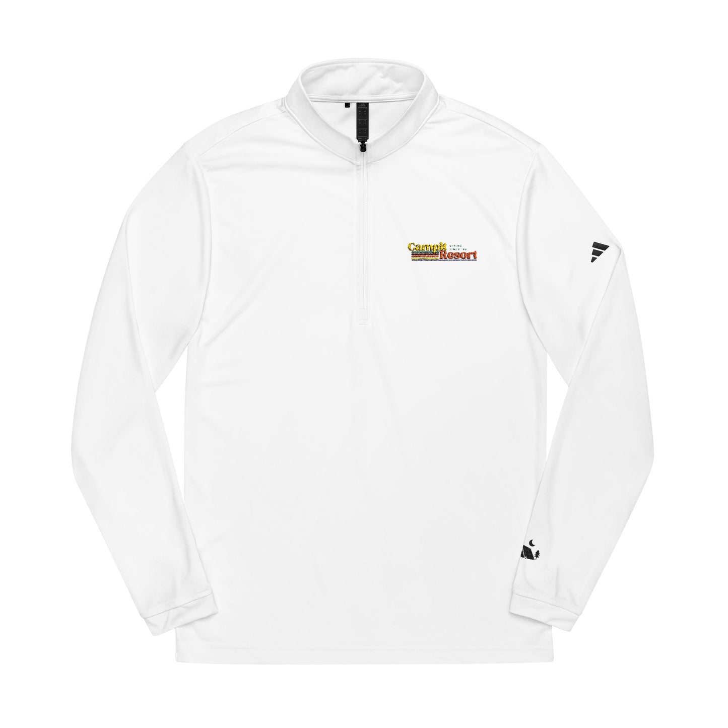 Embroidered Vintage Adidas Quarter-Zip Pullover with Tent Sleeve Logo