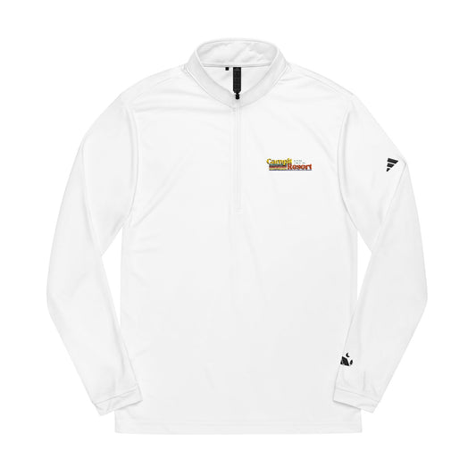 Embroidered Vintage Adidas Quarter-Zip Pullover with Tent Sleeve Logo