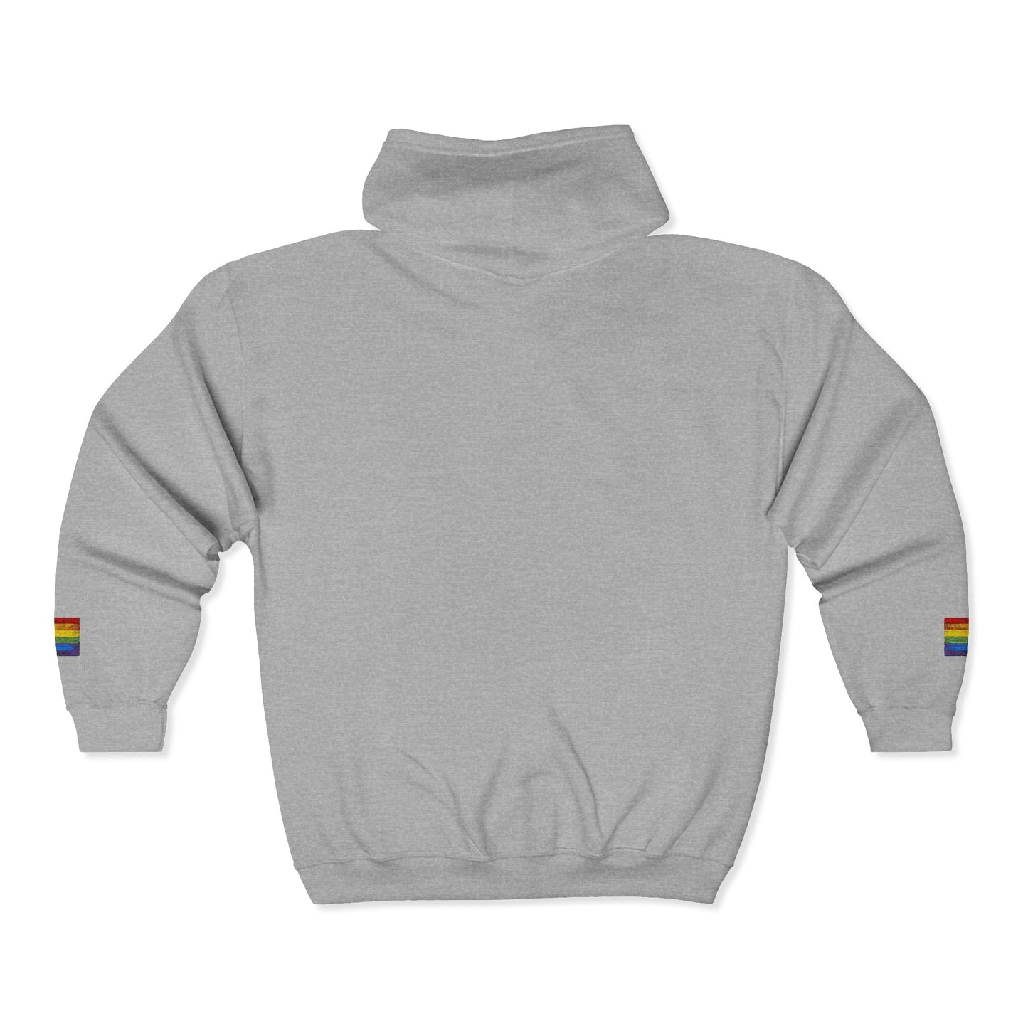 Embroidered Vintage Logo Hoodie with LGBTQ Flag Sleeves