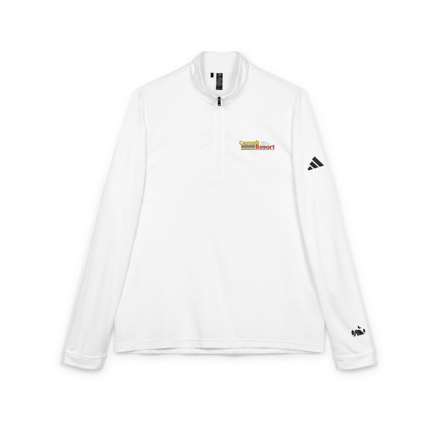 Embroidered Vintage Adidas Quarter-Zip Pullover with Tent Sleeve Logo
